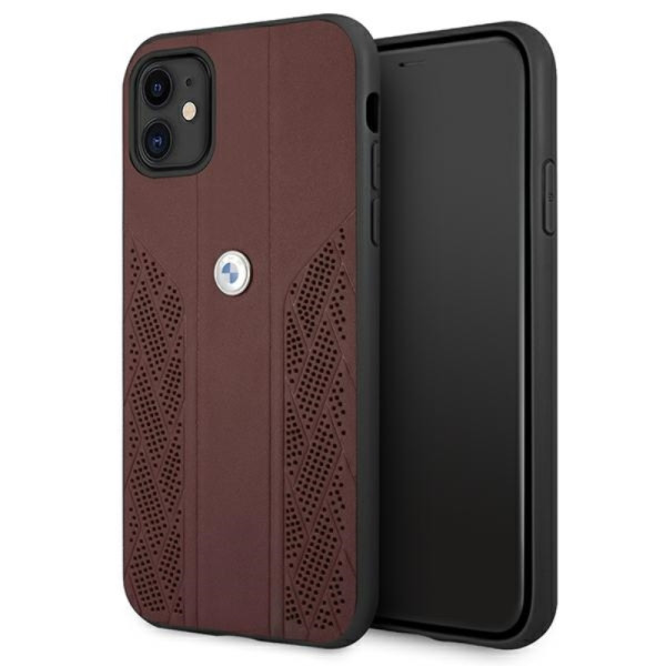 Etui Do iPhone 11 BMW Leather Curve Perforate Hc Czerwony