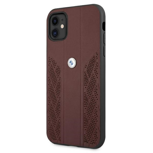 Etui Do iPhone 11 BMW Leather Curve Perforate Hc Czerwony