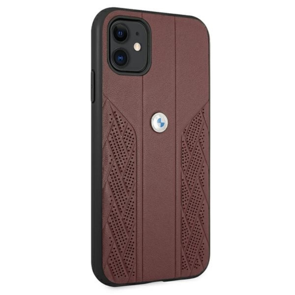 Etui Do iPhone 11 BMW Leather Curve Perforate Hc Czerwony