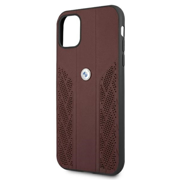 Etui Do iPhone 11 BMW Leather Curve Perforate Hc Czerwony