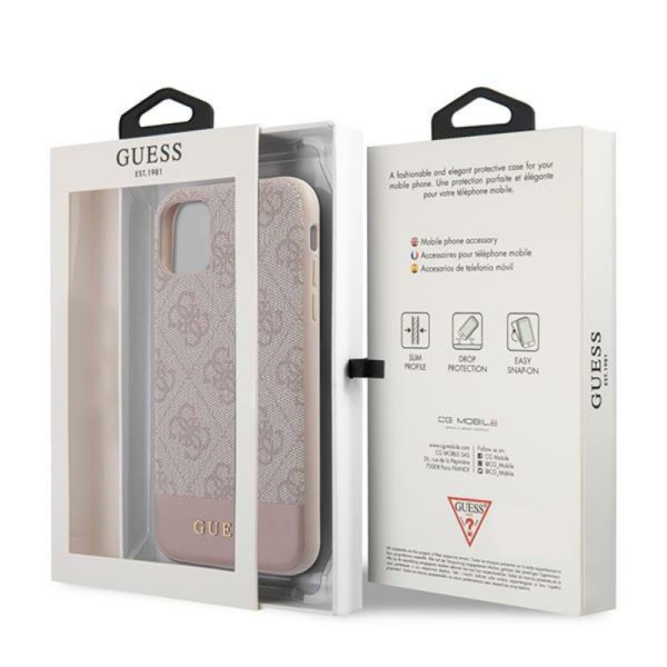 Etui Do iPhone 11 Guess 4G Bottom Stripe Collection Różowy