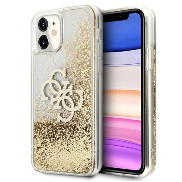 Etui Do iPhone 11 Guess Liquid Glitter 4G Big Logo Złoty