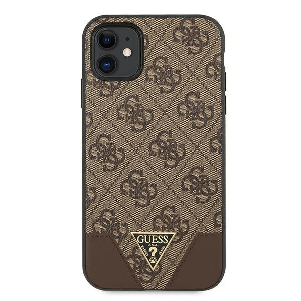 Etui Do iPhone 11 Guess 4G Triangle Collection Brązowy