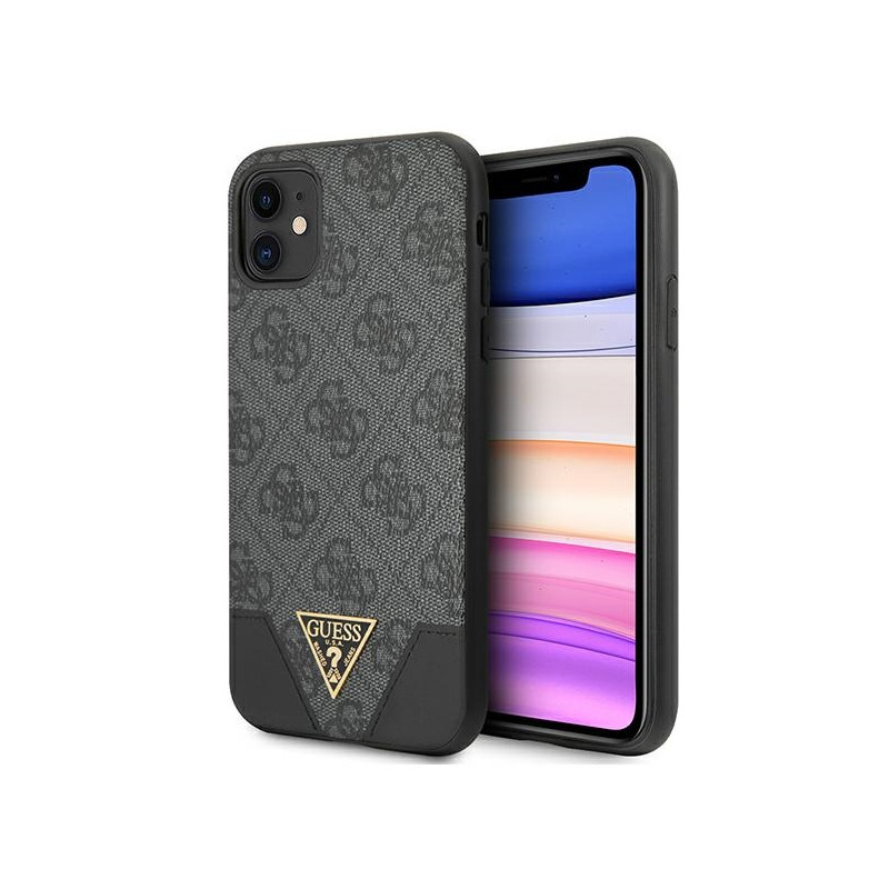 Etui Do iPhone 11 Guess 4G Triangle Collection Szary