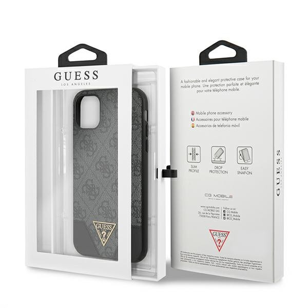 Etui Do iPhone 11 Guess 4G Triangle Collection Szary