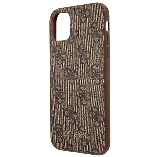 Etui Do iPhone 11 Guess 4G Metal Gold Logo Brązowy