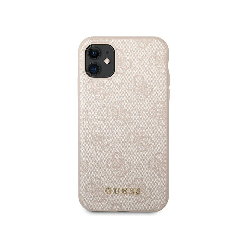 Etui Do iPhone 11 Guess 4G Metal Gold Logo Różowy