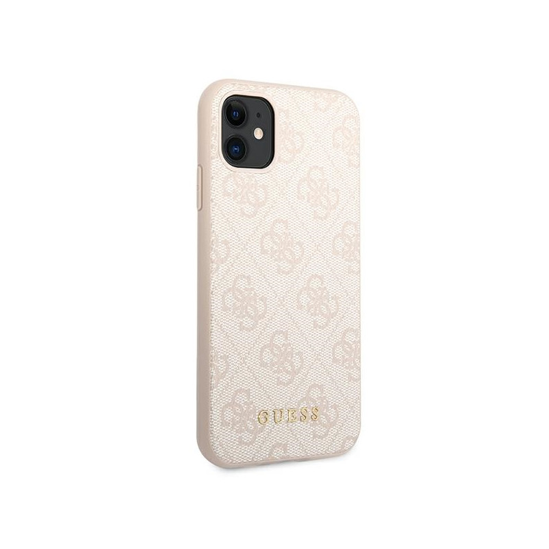 Etui Do iPhone 11 Guess 4G Metal Gold Logo Różowy