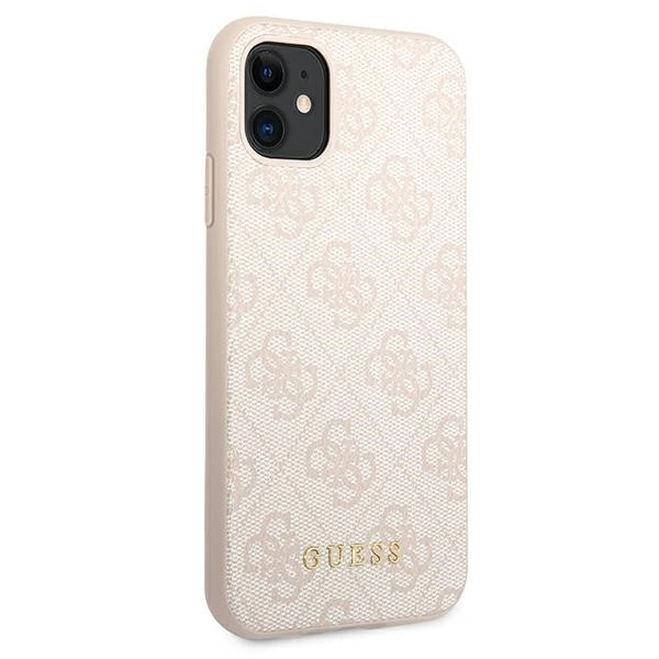 Etui Do iPhone 11 Guess 4G Metal Gold Logo Różowy