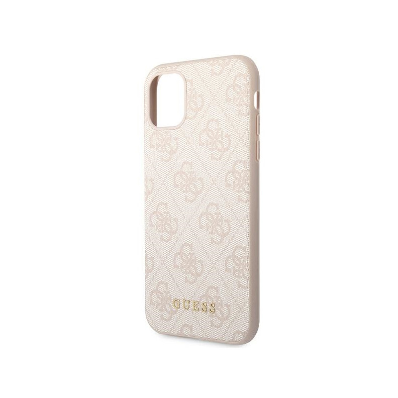 Etui Do iPhone 11 Guess 4G Metal Gold Logo Różowy