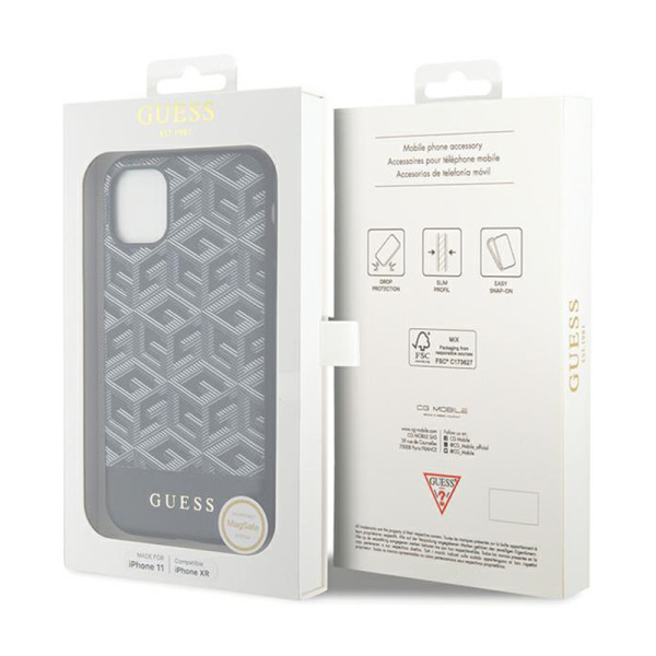 Etui Do iPhone 11 Guess Gcube Stripes MagSafe Czarny