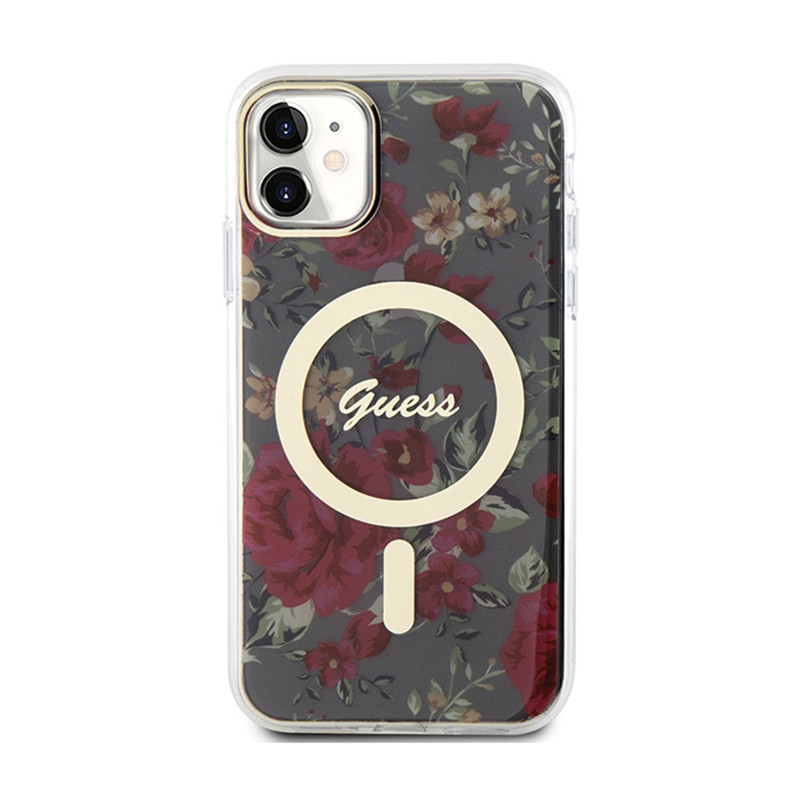 Etui Do iPhone 11 Guess Flower MagSafe Zielony