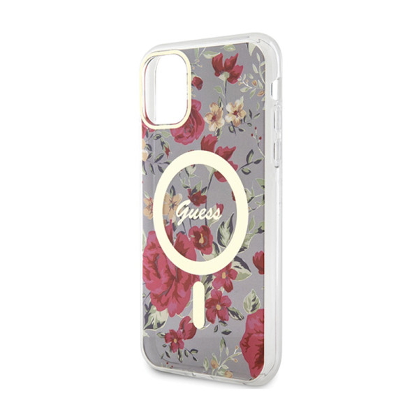 Etui Do iPhone 11 Guess Flower MagSafe Zielony
