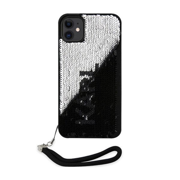 Etui Ze Smyczką Do iPhone 11 Karl Lagerfeld Sequins Cord Srebrny