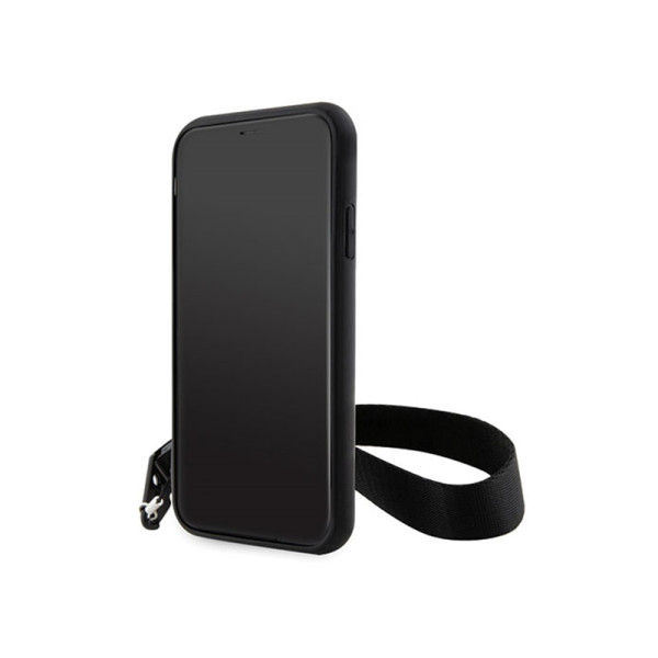 Etui Ze Smyczką Do iPhone 11 Karl Lagerfeld Monogram Losange Saffiano Czarny