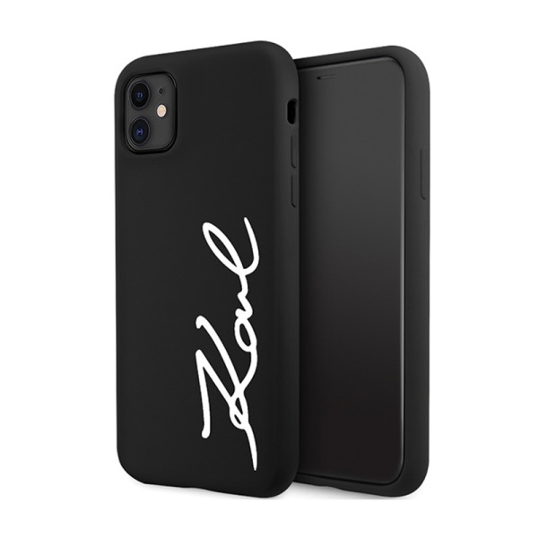 Etui Do iPhone 11 Karl Lagerfeld Silicone Signature Czarny
