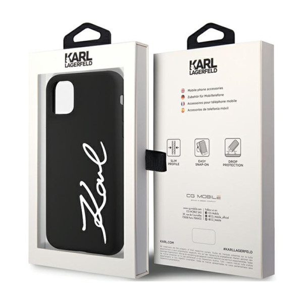 Etui Do iPhone 11 Karl Lagerfeld Silicone Signature Czarny