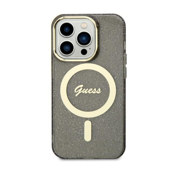 Etui Do iPhone 11 Guess Glitter Gold MagSafe Czarny