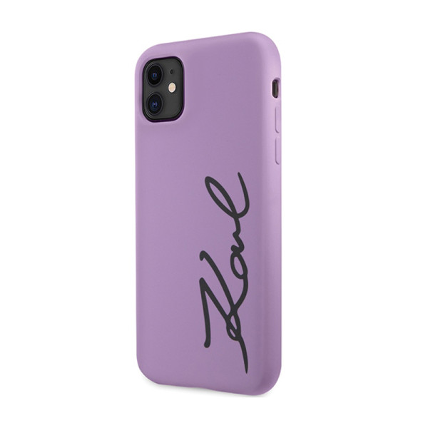 Etui Do iPhone 11 Karl Lagerfeld Silicone Signature Fioletowy