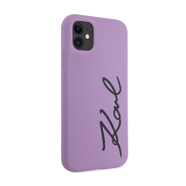 Etui Do iPhone 11 Karl Lagerfeld Silicone Signature Fioletowy