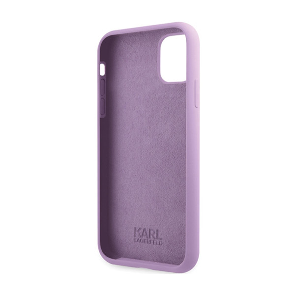 Etui Do iPhone 11 Karl Lagerfeld Silicone Signature Fioletowy