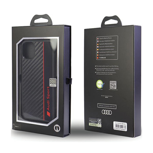 Etui Do iPhone 11 Audi Carbon Fiber Stripe Czarny
