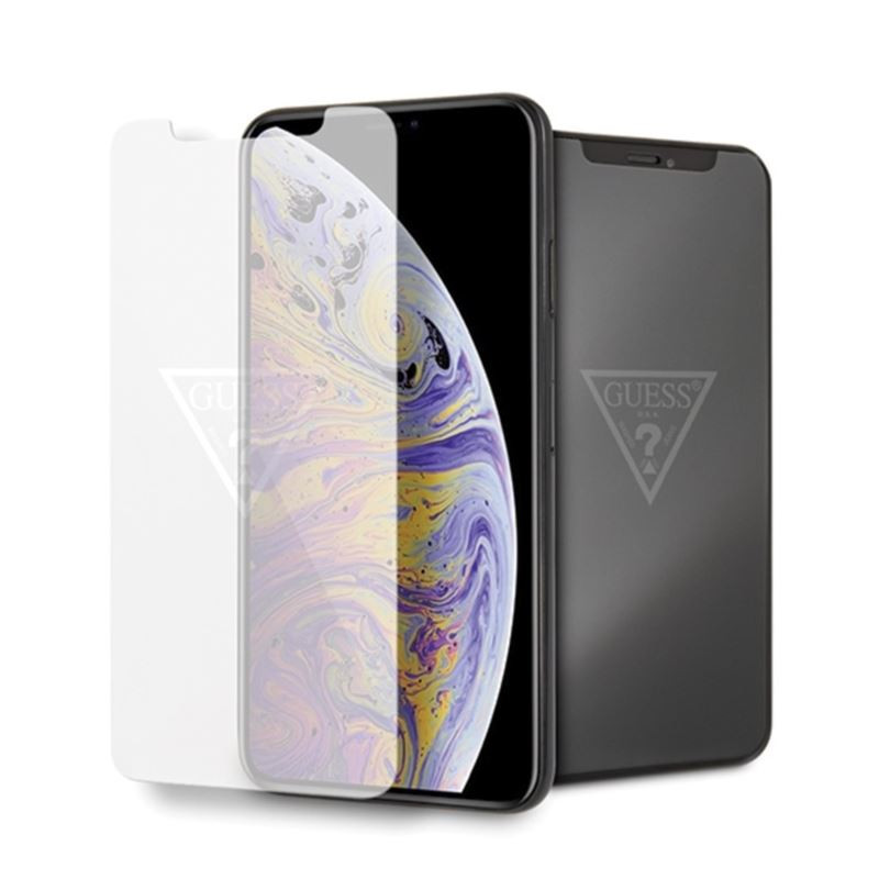 Szkło Ochronne Hartowane iPhone XS Max Guess Tempered Glass With Invisible Logo