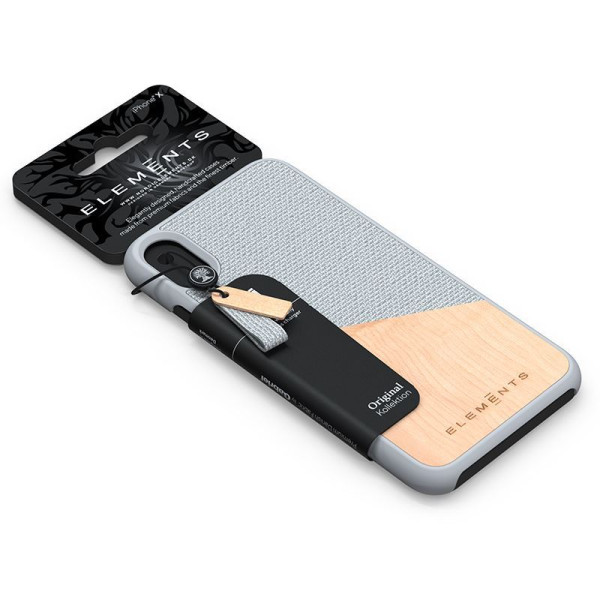 Etui Drewniane Do iPhone XS Max Nordic Elements Original Hel Szary