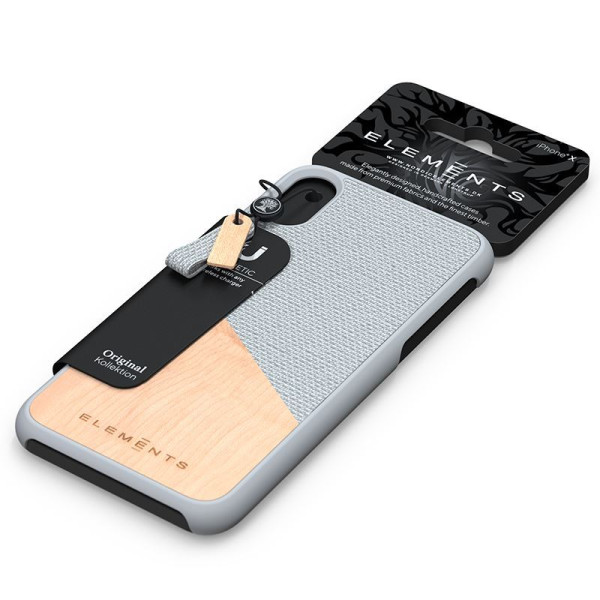 Etui Drewniane Do iPhone XS Max Nordic Elements Original Hel Szary