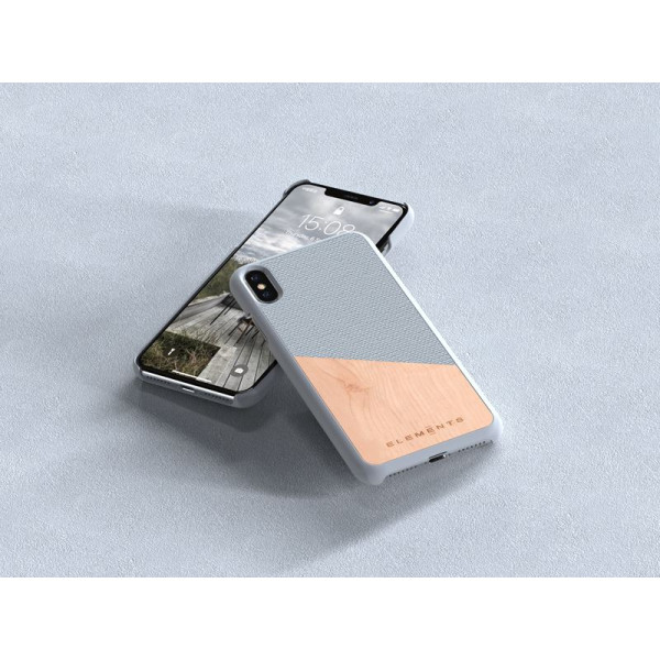 Etui Drewniane Do iPhone XS Max Nordic Elements Original Hel Szary