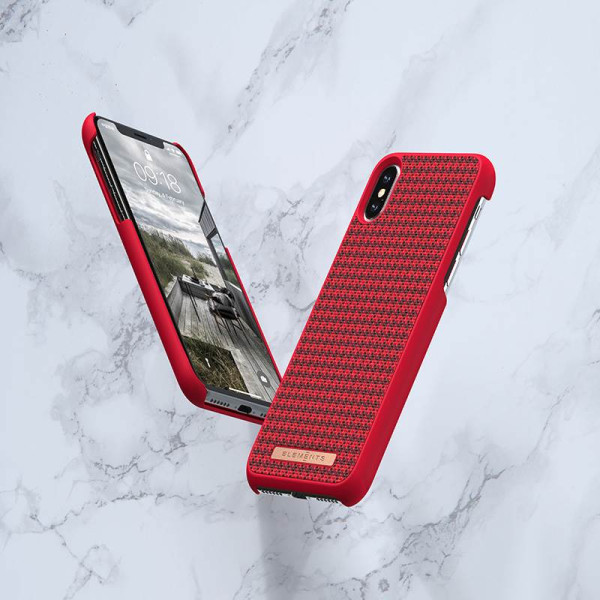 Etui Materiałowe Do iPhone XS Max Nordic Elements Saeson Idun Czerwony