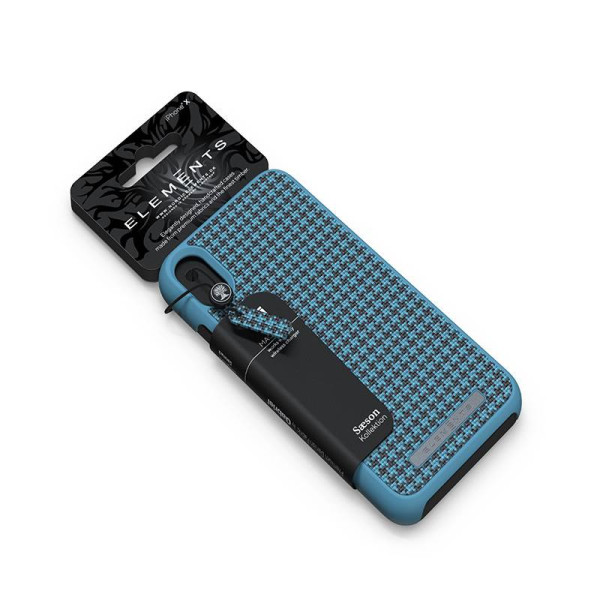 Etui Materiałowe Do iPhone XS Max Nordic Elements Saeson Idun Niebieski
