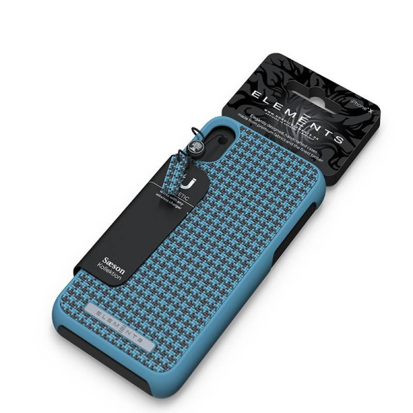 Etui Materiałowe Do iPhone XS Max Nordic Elements Saeson Idun Niebieski