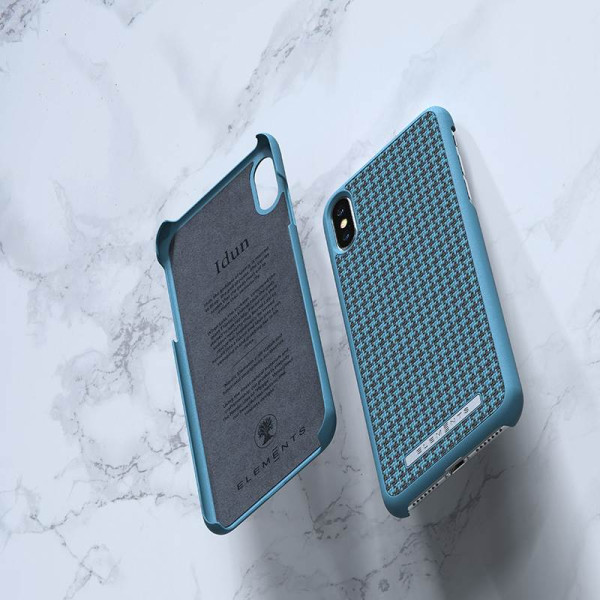 Etui Materiałowe Do iPhone XS Max Nordic Elements Saeson Idun Niebieski