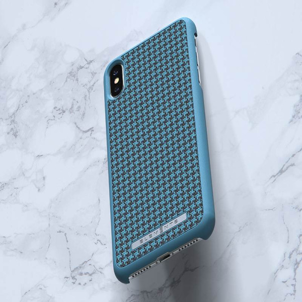 Etui Materiałowe Do iPhone XS Max Nordic Elements Saeson Idun Niebieski