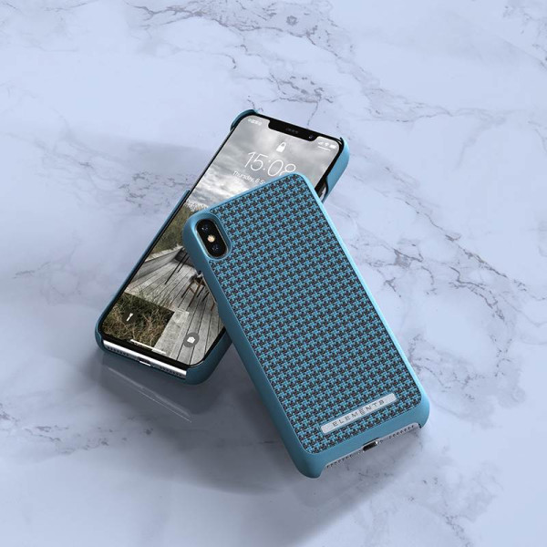 Etui Materiałowe Do iPhone XS Max Nordic Elements Saeson Idun Niebieski