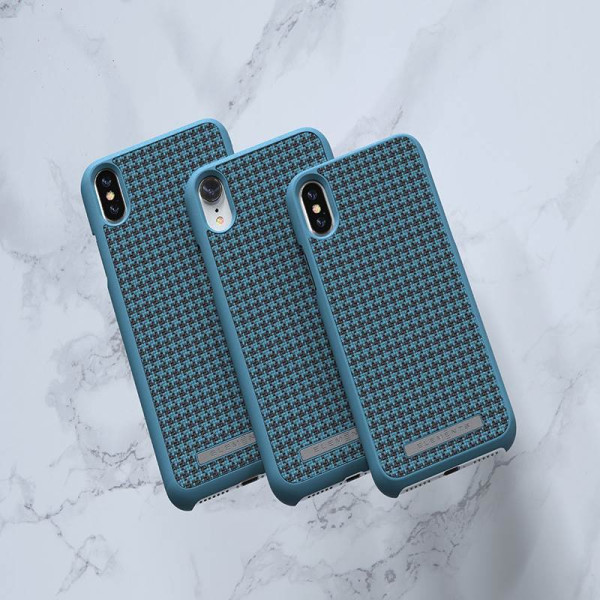 Etui Materiałowe Do iPhone XS Max Nordic Elements Saeson Idun Niebieski