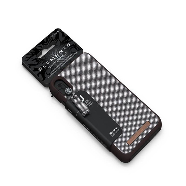 Etui Materiałowe Do iPhone XS Max Nordic Elements Saeson Idun Brązowy