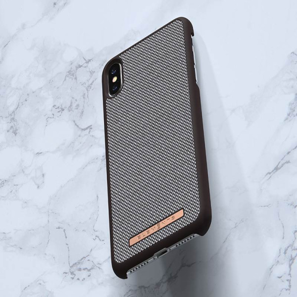 Etui Materiałowe Do iPhone XS Max Nordic Elements Saeson Idun Brązowy