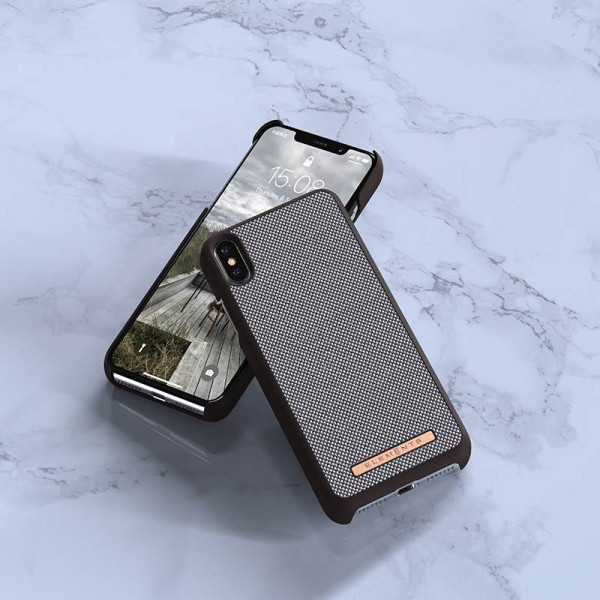 Etui Materiałowe Do iPhone XS Max Nordic Elements Saeson Idun Brązowy