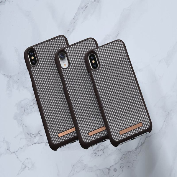 Etui Materiałowe Do iPhone XS Max Nordic Elements Saeson Idun Brązowy