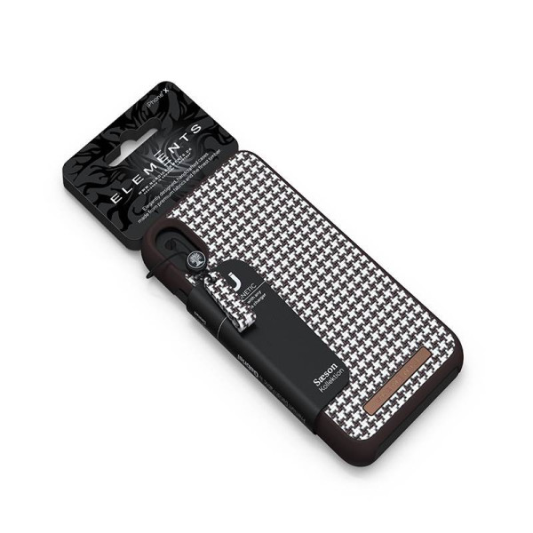 Etui Materiałowe Do iPhone XS Max Nordic Elements Saeson Idun Brązowy