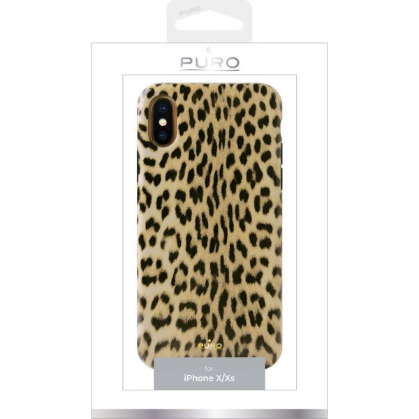 Etui Do iPhone XS / X Puro Glam Leopard Cover Brązowy