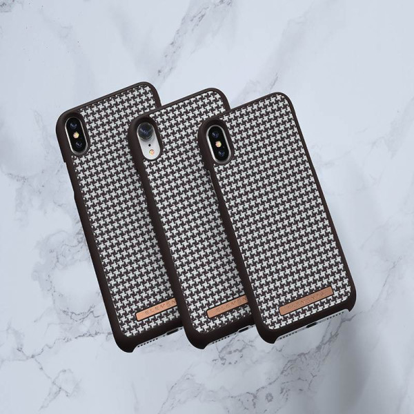 Etui Materiałowe Do iPhone XS Max Nordic Elements Saeson Idun Brązowy