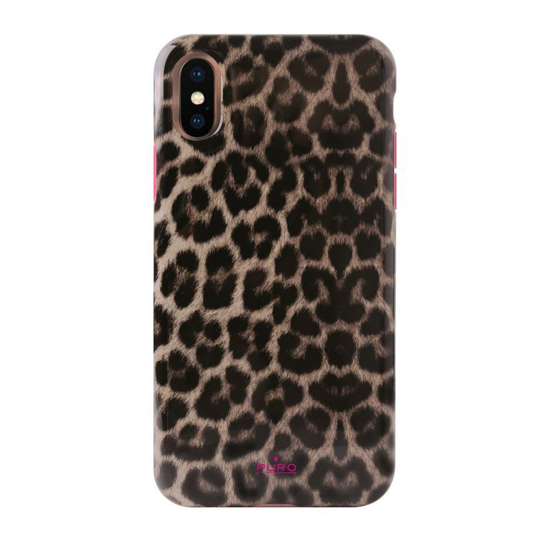 Etui Do iPhone XS / X Puro Glam Leopard Cover Brązowy