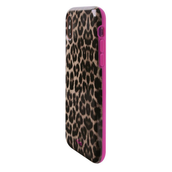 Etui Do iPhone XS / X Puro Glam Leopard Cover Brązowy