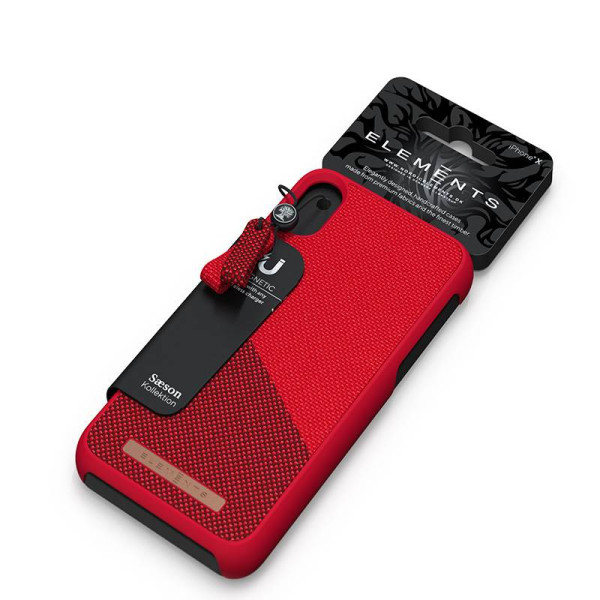 Etui Materiałowe Do iPhone XS Max Nordic Elements Saeson Freja Czerwony