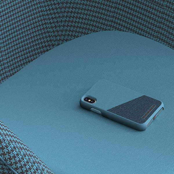 Etui Materiałowe Do iPhone XS Max Nordic Elements Saeson Freja Niebieski