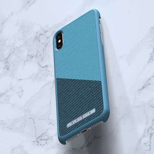 Etui Materiałowe Do iPhone XS Max Nordic Elements Saeson Freja Niebieski