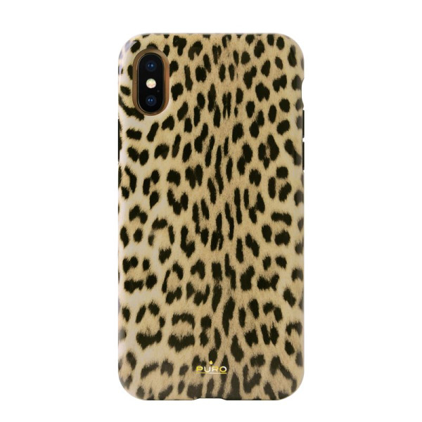Etui Do iPhone XS Max Puro Glam Leopard Cover Brązowy